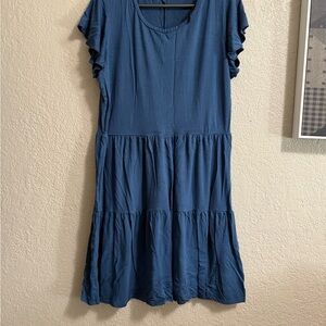 Blue Ruffled Women's Dress